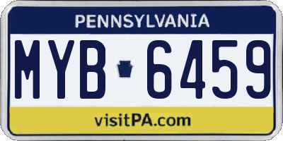 PA license plate MYB6459