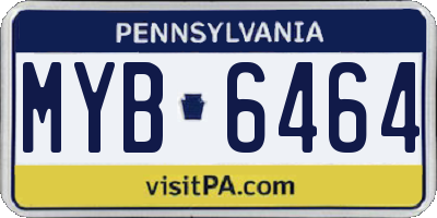 PA license plate MYB6464