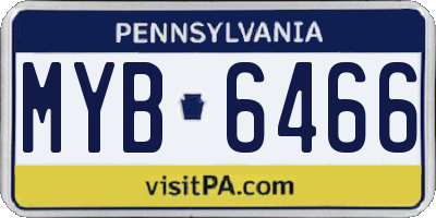 PA license plate MYB6466