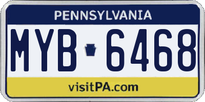 PA license plate MYB6468