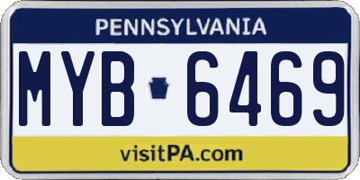 PA license plate MYB6469