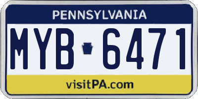 PA license plate MYB6471