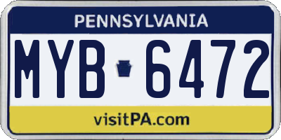 PA license plate MYB6472
