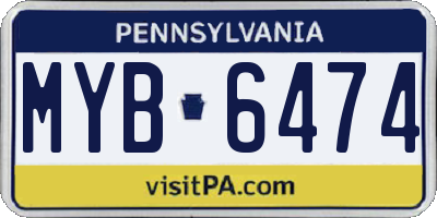 PA license plate MYB6474