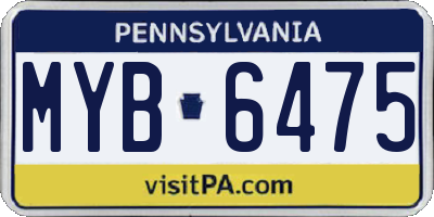 PA license plate MYB6475