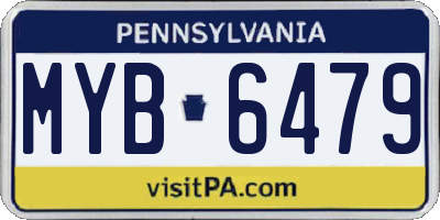 PA license plate MYB6479