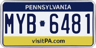PA license plate MYB6481