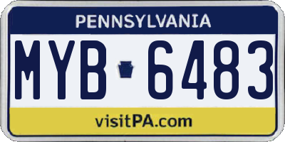 PA license plate MYB6483
