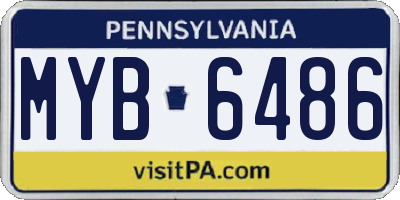 PA license plate MYB6486