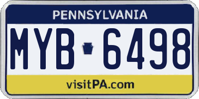 PA license plate MYB6498