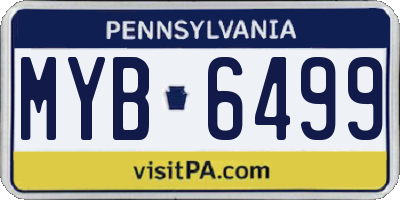 PA license plate MYB6499