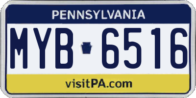 PA license plate MYB6516