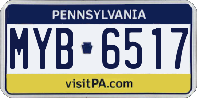 PA license plate MYB6517