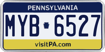 PA license plate MYB6527