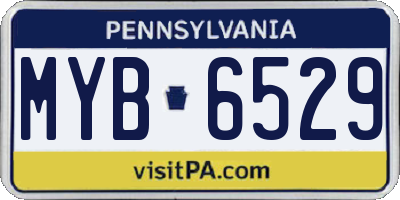 PA license plate MYB6529