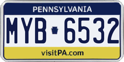 PA license plate MYB6532