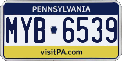 PA license plate MYB6539
