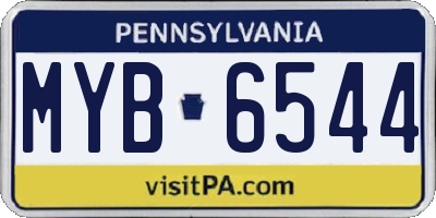 PA license plate MYB6544