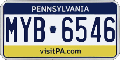 PA license plate MYB6546