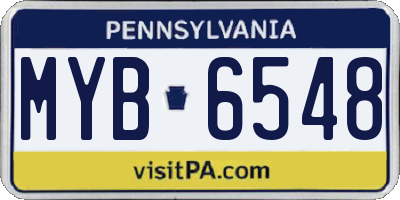PA license plate MYB6548