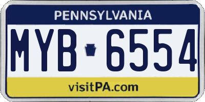 PA license plate MYB6554