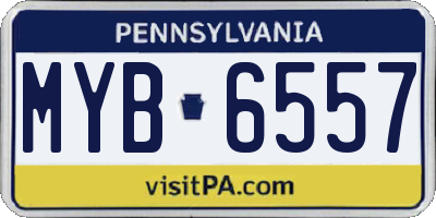 PA license plate MYB6557