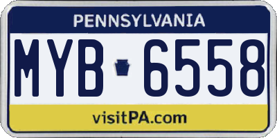 PA license plate MYB6558