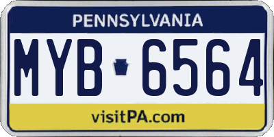 PA license plate MYB6564