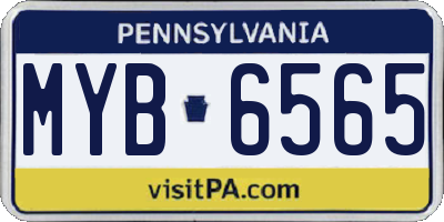 PA license plate MYB6565