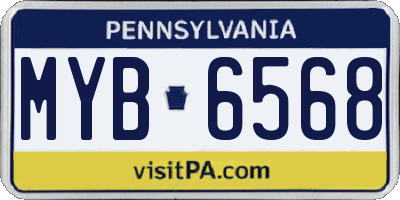 PA license plate MYB6568