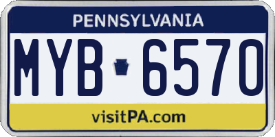 PA license plate MYB6570
