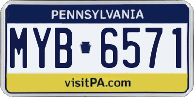 PA license plate MYB6571