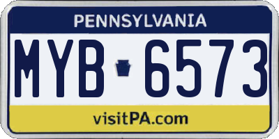 PA license plate MYB6573