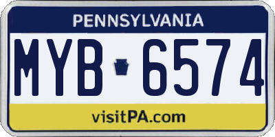 PA license plate MYB6574