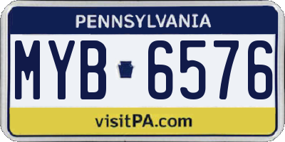PA license plate MYB6576