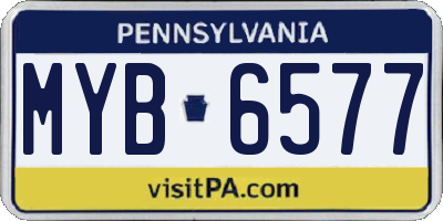 PA license plate MYB6577