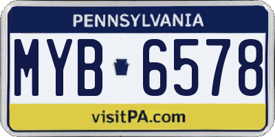 PA license plate MYB6578