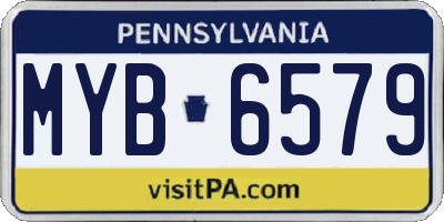 PA license plate MYB6579