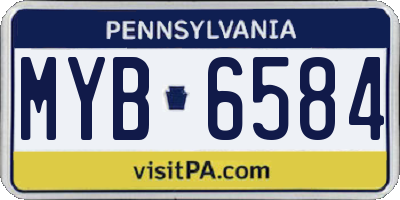 PA license plate MYB6584