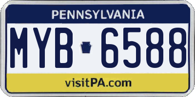 PA license plate MYB6588