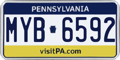 PA license plate MYB6592