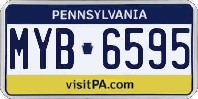 PA license plate MYB6595