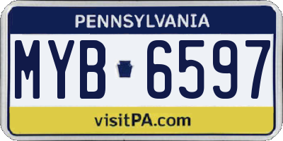 PA license plate MYB6597