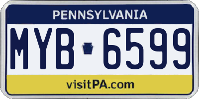 PA license plate MYB6599