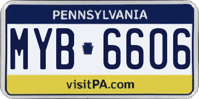 PA license plate MYB6606