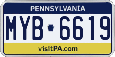 PA license plate MYB6619