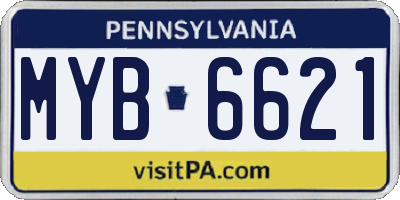 PA license plate MYB6621