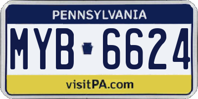 PA license plate MYB6624