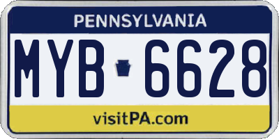 PA license plate MYB6628