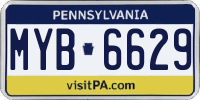 PA license plate MYB6629
